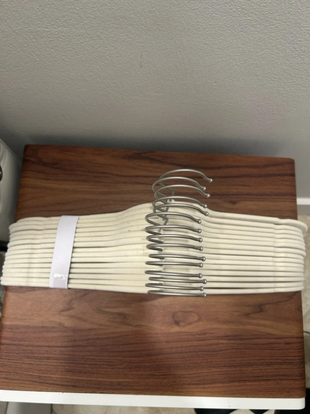 Cream Velvet Slim Space-Saving Hangers - Set of 10